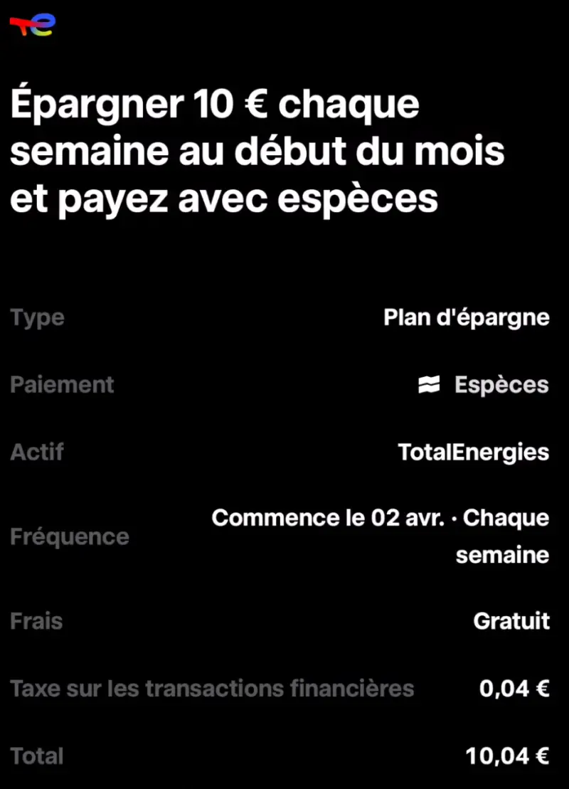 Détail d'une transaction Trade Republic avec spread d'exécution