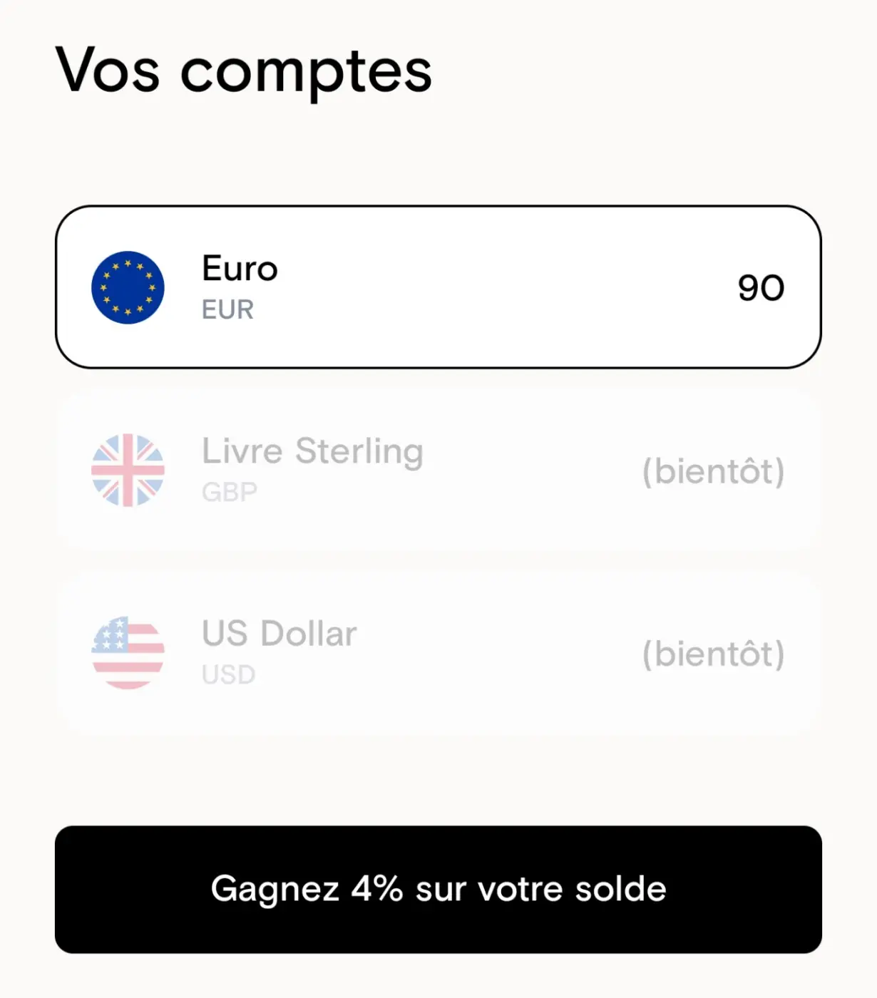 Compte multidevises Deblock non disponible en pratique