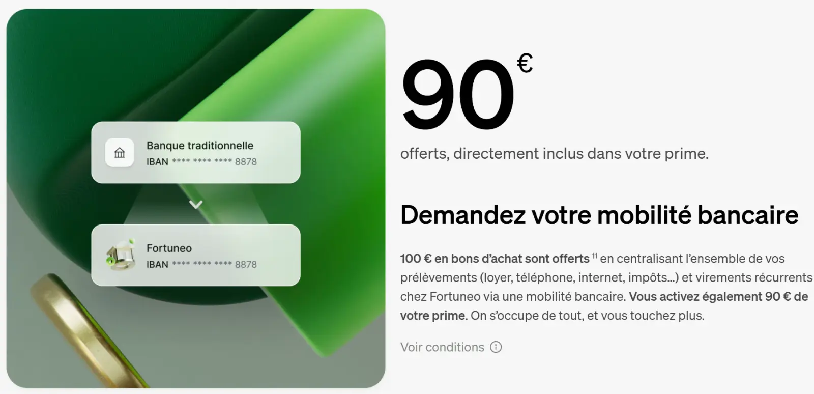 Mobilité bancaire neoChange Fortuneo, offre de bienvenue