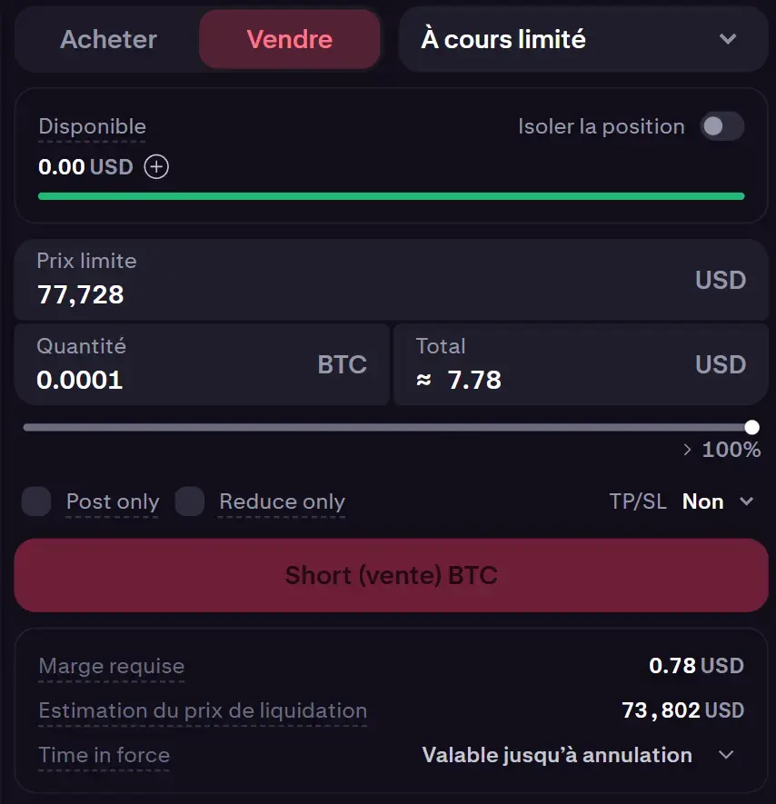 Ordres futures perpétuels disponibles sur Kraken Pro desktop