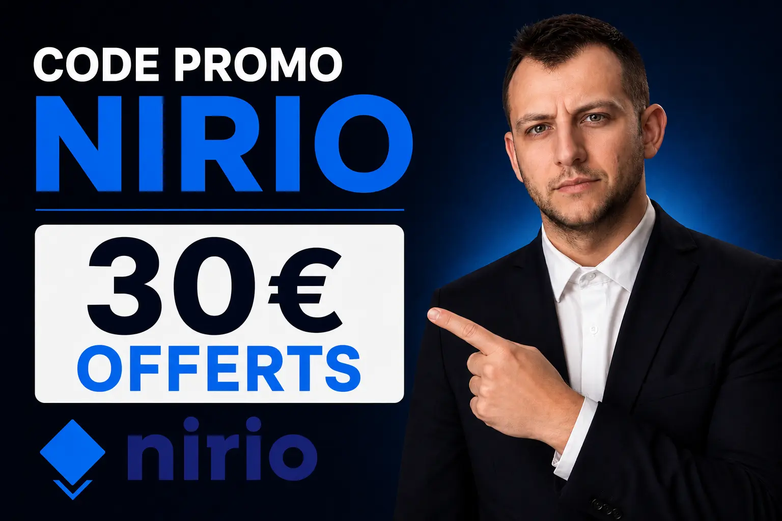Code promo nirio 30 euros offerts offre partenaire influenceur