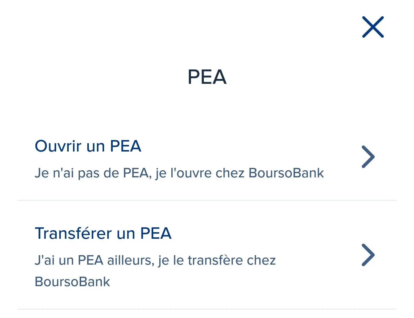 Ouverture ou transfert de PEA possible chez Boursobank
