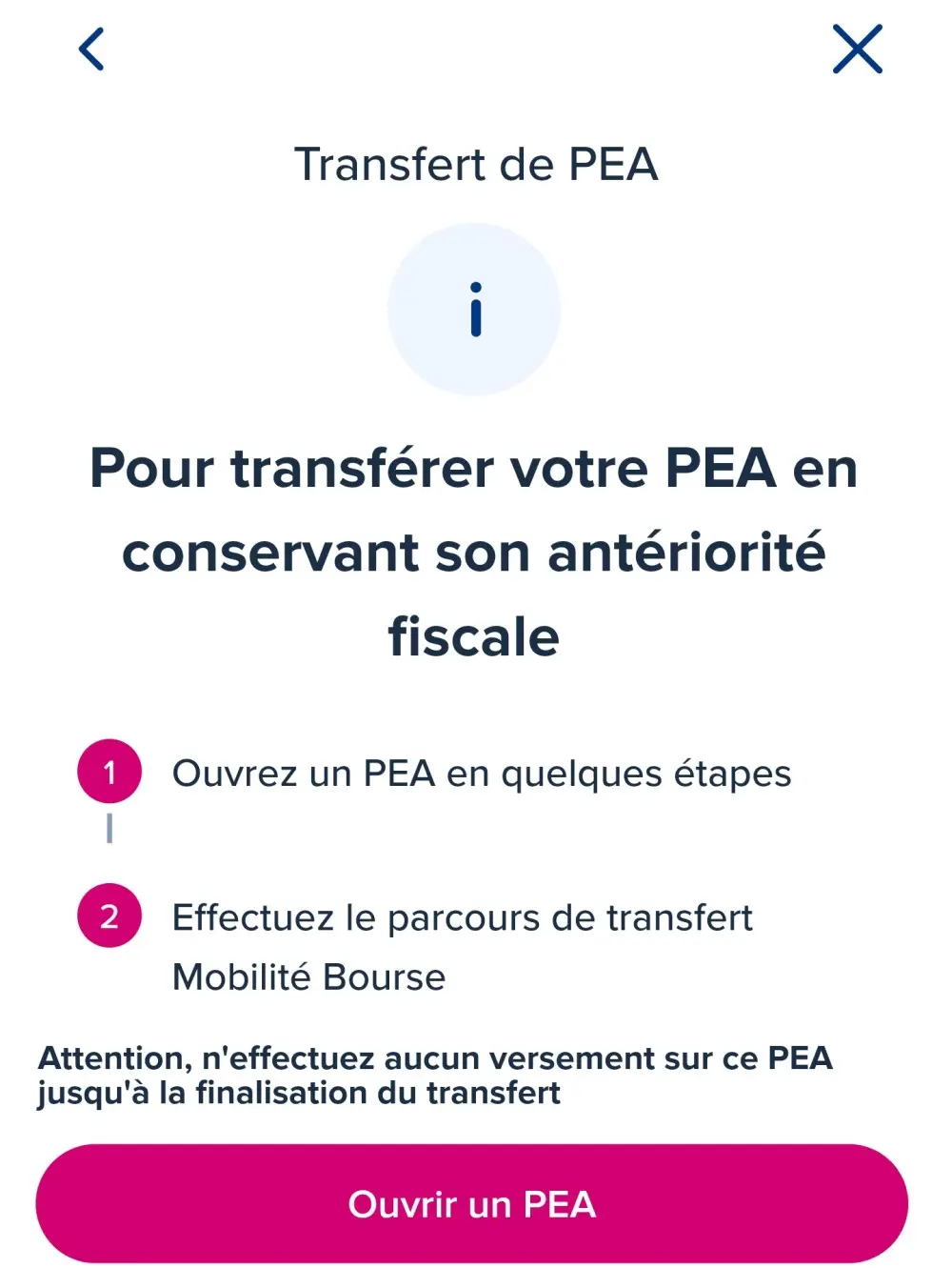 Procédure de transfert de PEA réalisable chez Boursobank