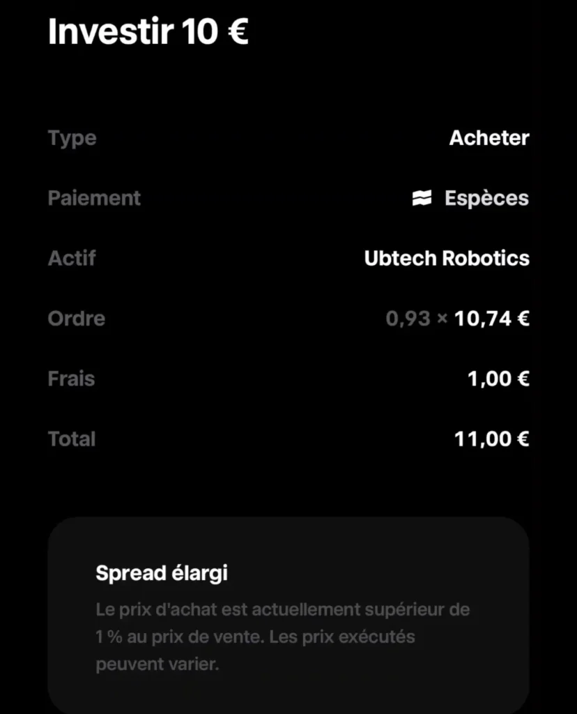 Exemple spread elargi trade republic annonce sur ordre