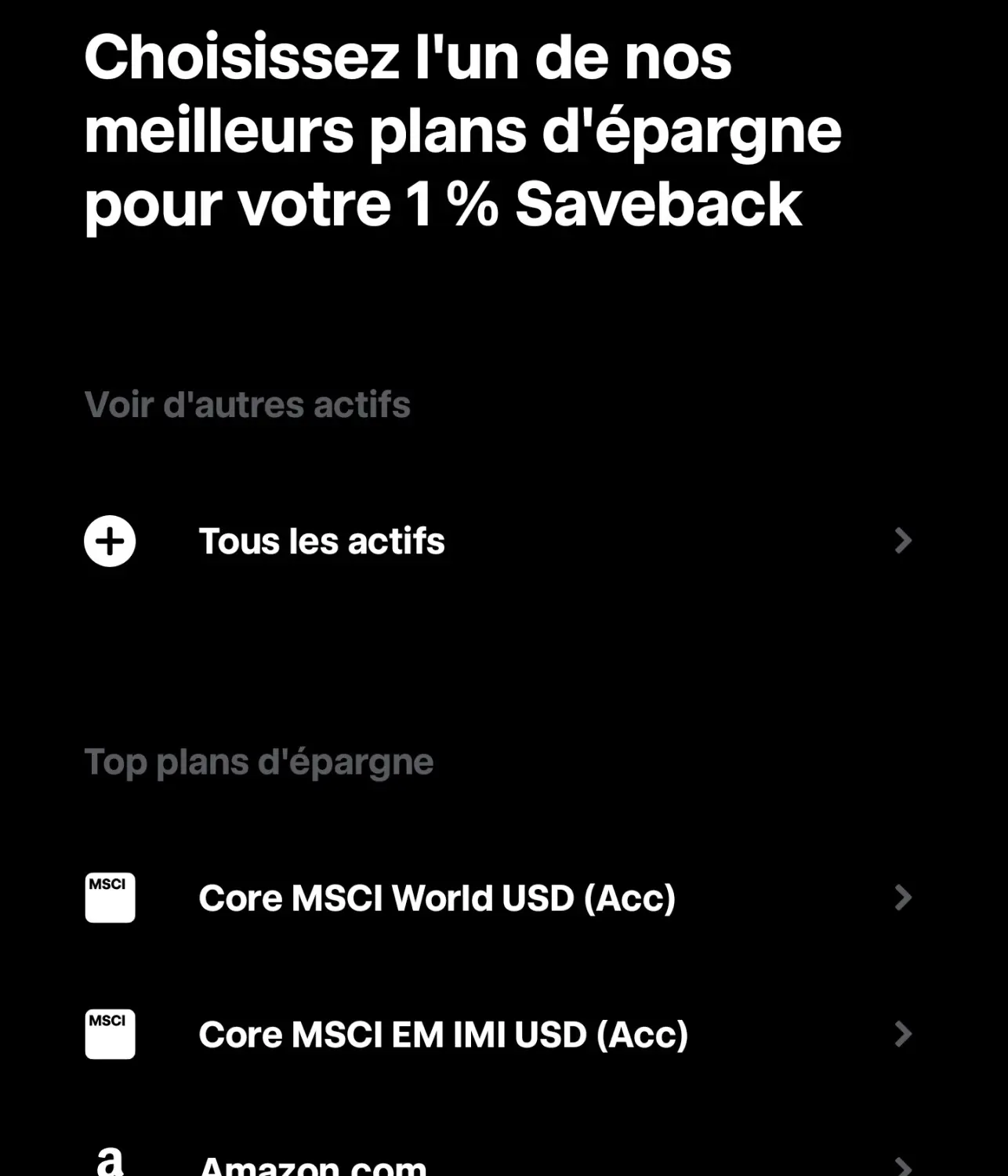Saveback trade republic choix actif