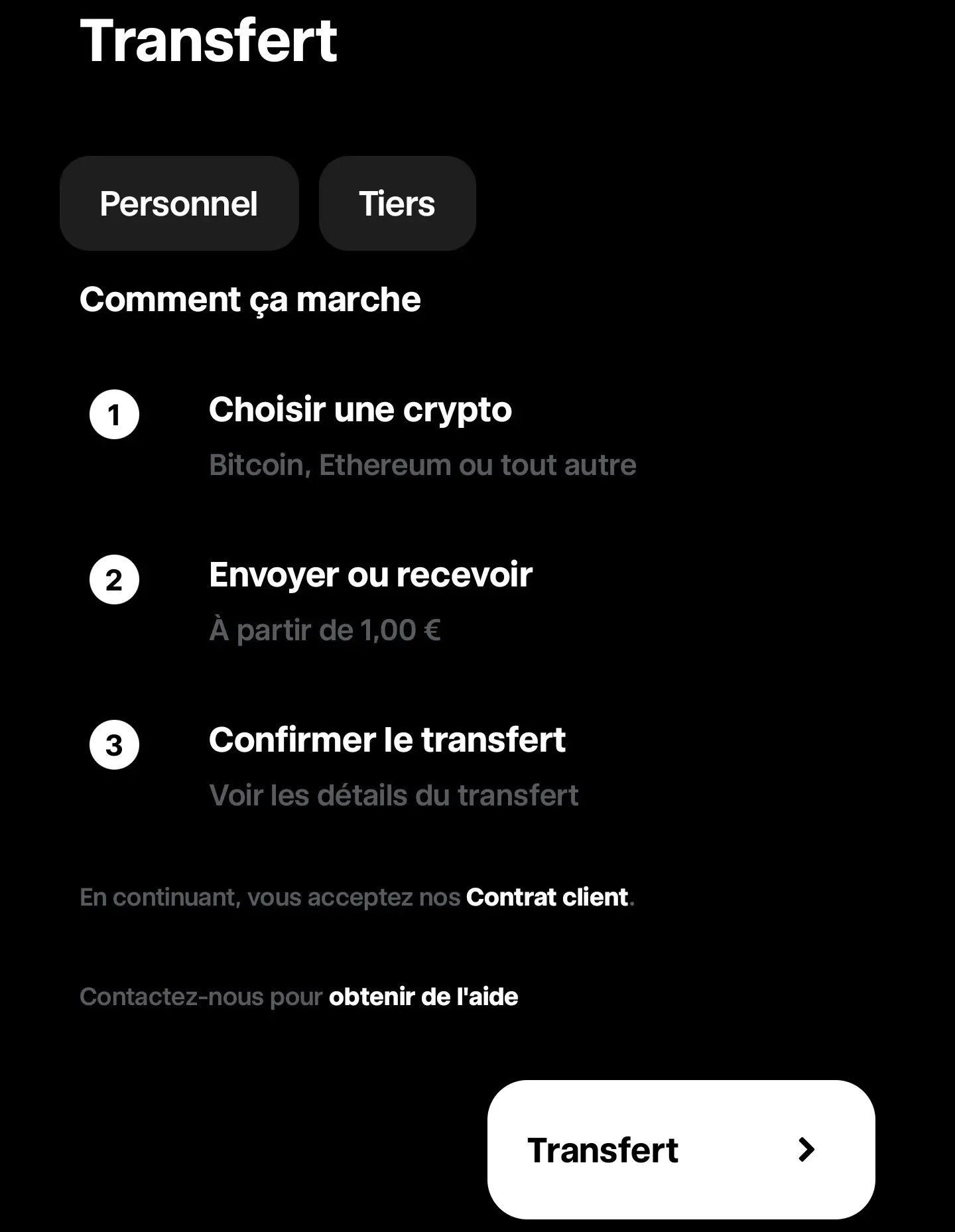 Transfert crypto trade republic etapes tutoriel