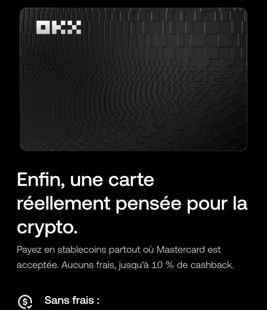 Carte okx interface