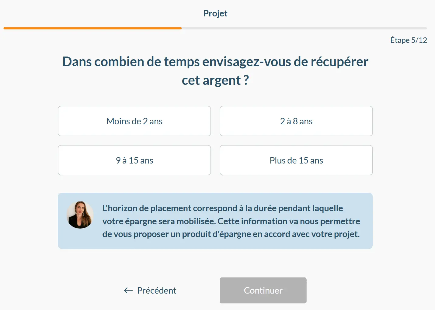 Etape parcours souscription contrat linxea code