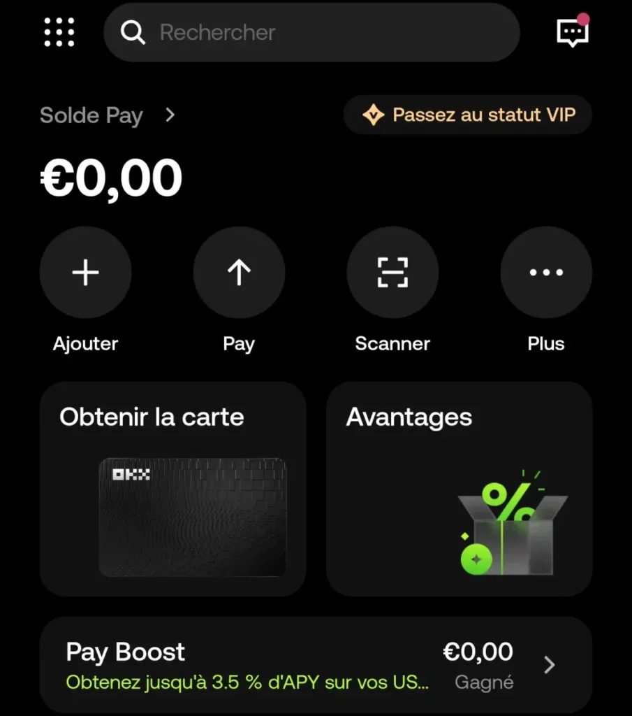 Okx pay avec carte okx interface