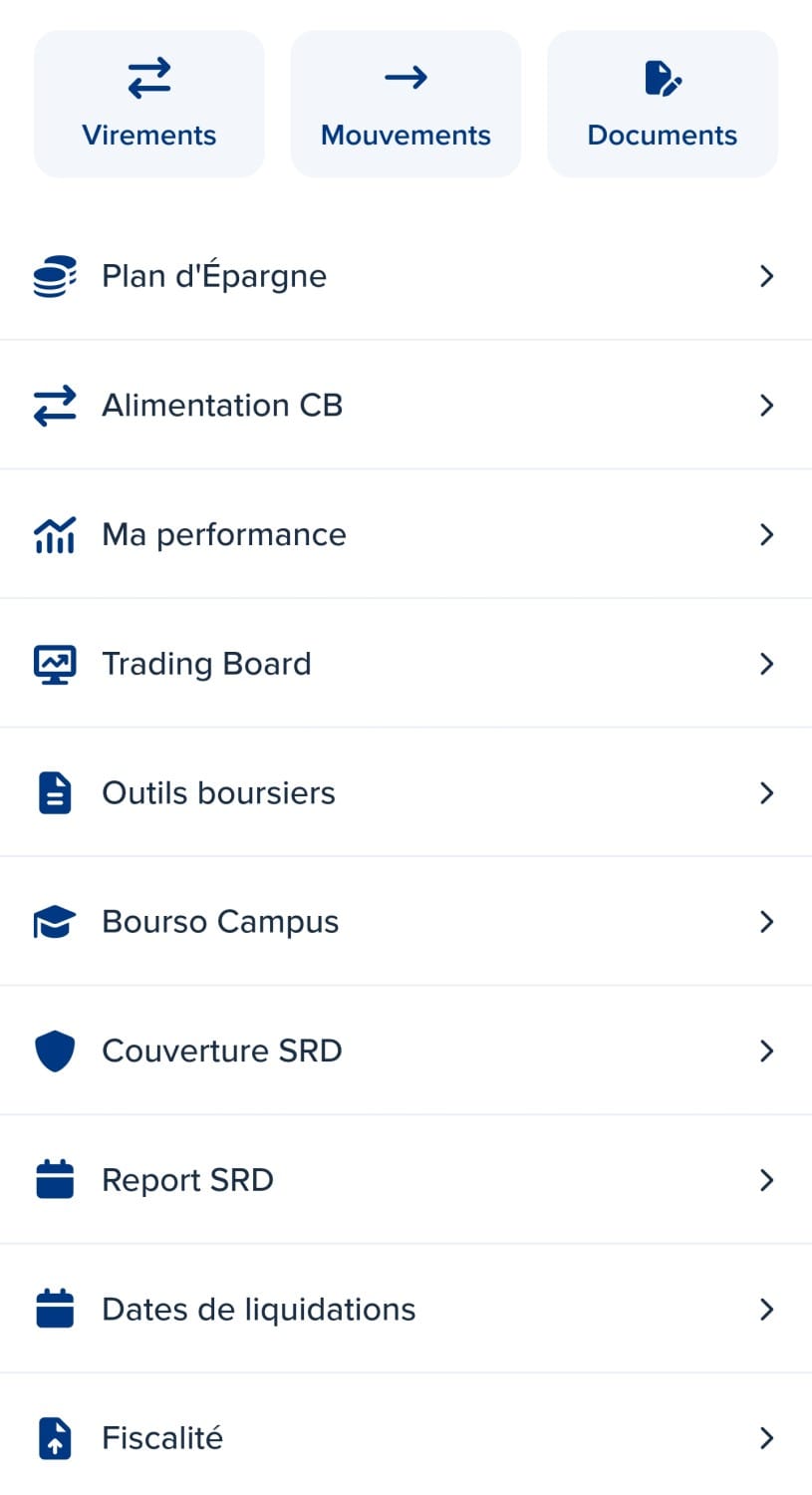 Liste actions comptes bourse boursobank