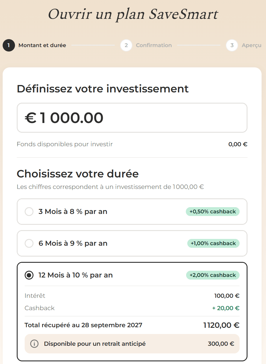Mise en place plan savesmart afranga