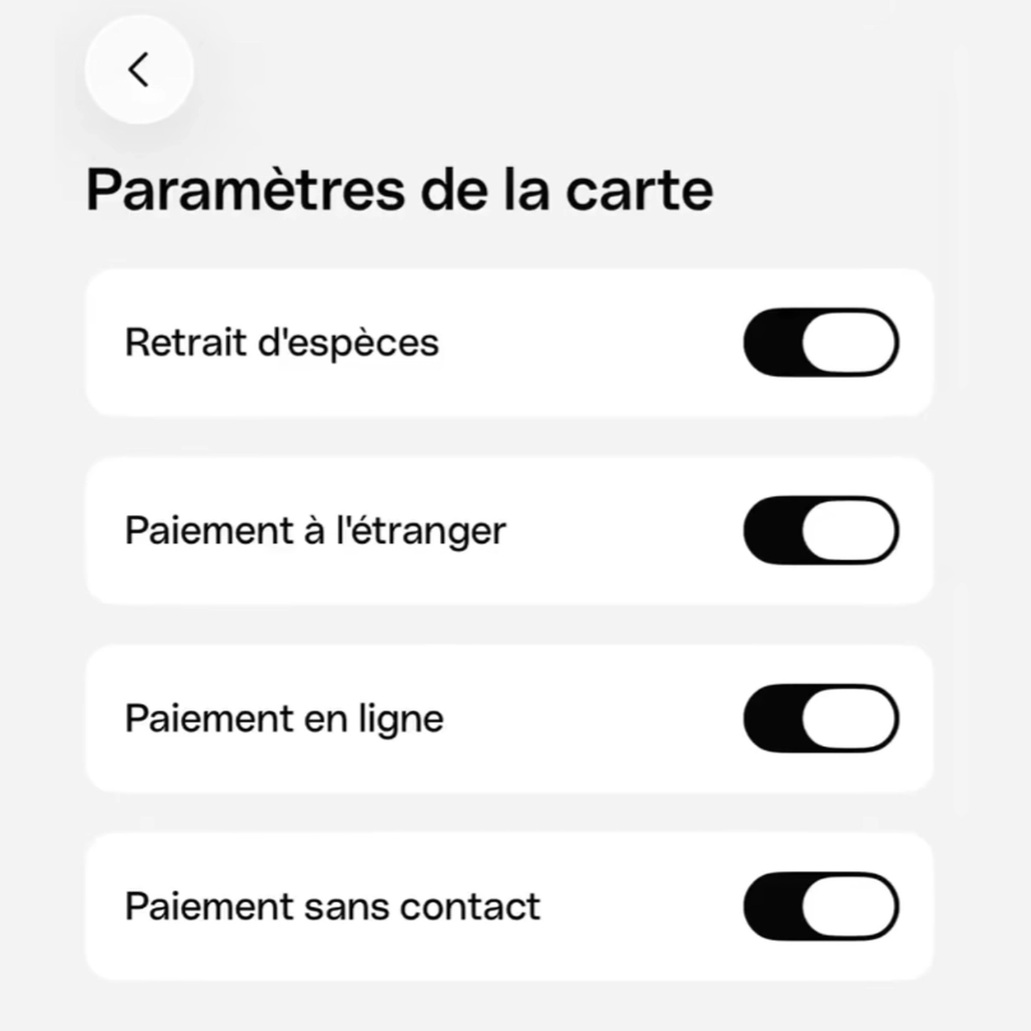 Parametres cartes paiement qonto facile