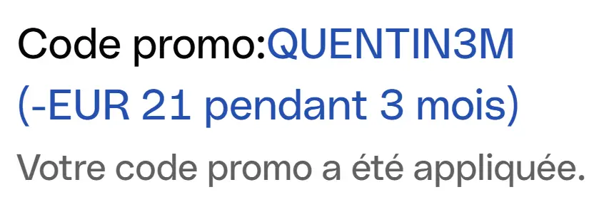 Saisie valide code promo qonto quentin3m