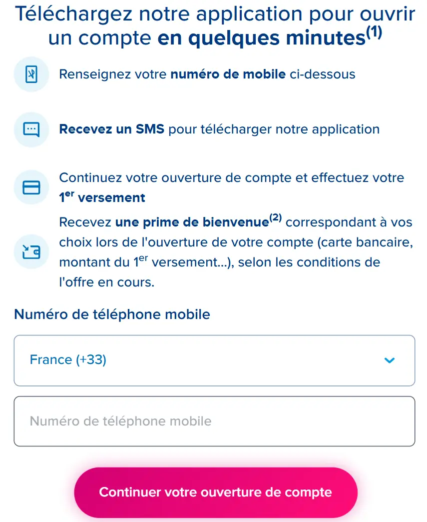 Formulaire web inscription boursobank